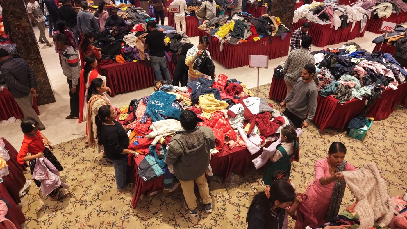 Visitors shopping at exhibition stalls